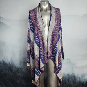 Le Moda Southwestern Aztec Print Multi-Color Cardigan | Women's Medium